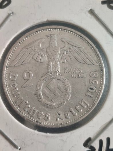 2 Reichsmarks WW2 silver German coins