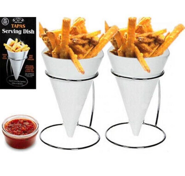 2x Porcelain Tapas chip service bowls.