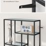 Bookcase with 6 shelves ink black - transparent glass Image 3