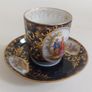 2nd Stunning Antique Alt Wien Old Vienna or Augarten Porcelain Manufactory Hand Painted and Hand Gilded Small Coffee Can and Matching Saucer, with the Authentic Bindenschild Shield Backstamps Image 8