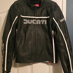 Ducati Black Leather DAINESE Men's Motorcycle Jacket
