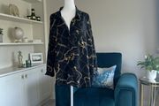 Ladies long-sleeved Black &amp; Gold Blouse from Primark. Size UK size 16/ EU size 44