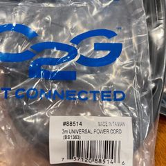 C2G Universal Power Cord - Power Cable - BS 1363 (M) 3 m - Molded - Black