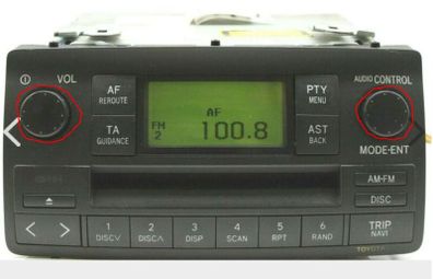 Toyota Corolla E12 2002-2007 86120-02260 W58802 Black Stereo Control Knob Buttons
