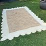 Scalloped hessian rug from Etsy Image 2