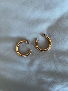 Gold hoop earrings Brand new never used
