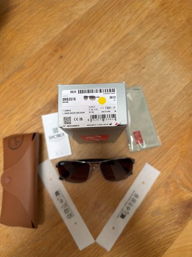 ray bans gun metal dark brown glass