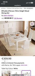 Dining table with 6 chairs