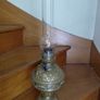 Antique French large oil lamp brass base works Image 4