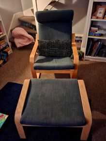 ikea poang chair and stool