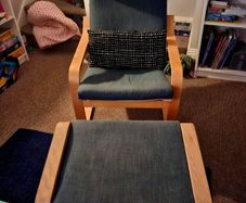 ikea poang chair and stool