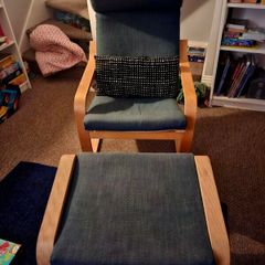 ikea poang chair and stool