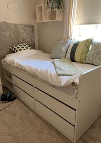 IKEA bed frame with storage