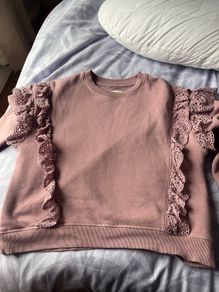 River island mauve boxy sweater with frill detail