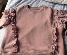 River island mauve boxy sweater with frill detail
