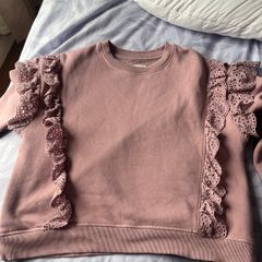 River island mauve boxy sweater with frill detail