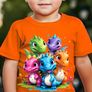 Five Cute Dinosaurs  Tshirt Image 3
