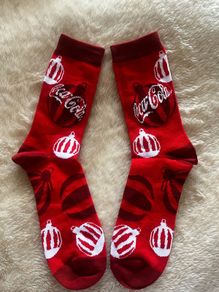 Coca Cola christmas socks adult size