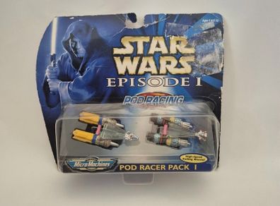 Micro Machines Star Wars Pod Racer Pack 1 Spaceships 1999 Hasbro 66531 New