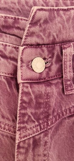 MANGO mauve high waisted frayed bottom jeans Sz 34 (Fit 8UK) - Bnwot Rrp 39.99