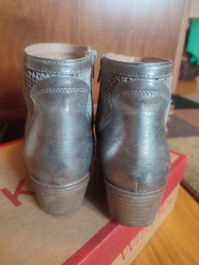 Grey suede leather ankle  boots size 5