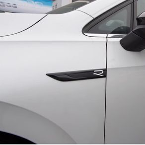 2Pcs R-Line VW Wolkswagen ABS Logo Car Wing Right & Left Side Badge Fender Sticker For VW Polo GTI Bora Rline Jetta Golf 7 8 Tiguan Tharu Scirocco B6