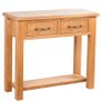 Console Table with 2 Drawers 83x30x73 cm Solid Oak Wood Image 2