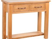 Console Table with 2 Drawers 83x30x73 cm Solid Oak Wood