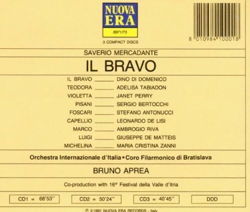 Mercandante. IL Bravo. 3 x CD Boxset. Free Postage!