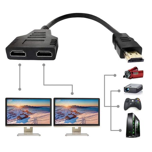 HDMI 4K@60Hz (Male) to 2xHDMI (Female) Splitter Extension Gold Plated Cable Adapter (Brand New/Warranty)