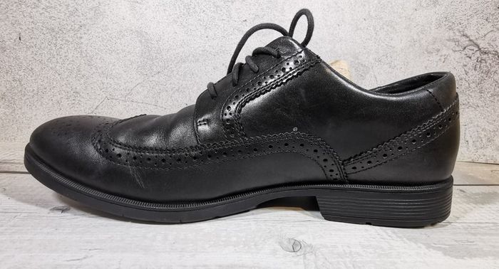 Rockport Adidas Adiprene Oxford Mens Brogue Leather Dress Shoe Black Size UK8