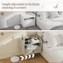 Bedside Table Set of 2 with Drawer and Charging Station, Bedroom Floating Nightstand with Open Shelf for Modern Home Design,Gray Image 6