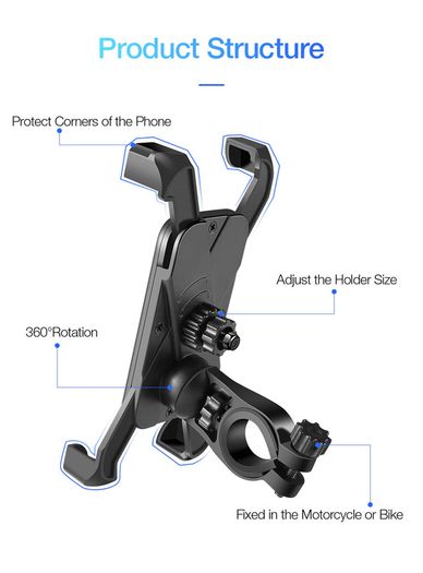 Bike Bicycle Phone Holder For iPhone Samsung Motorbike Scooter Motorcycle Mobile Cellphone Holder Bike Handlebar Clip Stand GPS Mount Bracket Handlebar