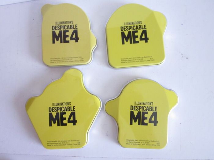 Minions Mc Donalds Tin Box  2024 Happy Meal X4