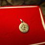 Rare Find: St Christopher and Cathedral Reims medal. Religious silver/ silver toned pendant holy charm medallion. Image 5