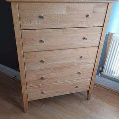Genuine solid oak chest of drawers