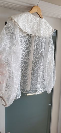 RIVER ISLAND white daisy print sheer blouse Sz 16UK - Bnwt Rrp 40 sterling