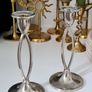 Vintage Ianthe Silver Plated Candlesticks - Pair of Mid-Century Open Loop Candle Holders (England) Image 2