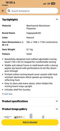 Foppapedretti Assai Folding Ironing Board