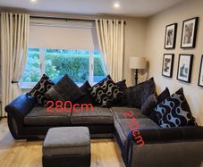 Corner Sofa with Storage Poof