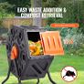 Compost Bin, 18.5-Gal Small Composting Tumbler, Compact Single Rotating Chamber with Sliding Door and Steel Frame, BPA Free Composter Bin Tumbler for Garden, Kitchen, Yard, Outdoor Image 2