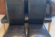 5 x Leather Padded Kitchen Dining Chairs - Can Deliver