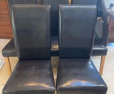 5 x Leather Padded Kitchen Dining Chairs - Can Deliver