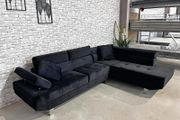 Black Velvet Corner Sofa 262cm Free delivery