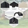5 Piece Cushioned Outdoor Plastic Rattan Wicker Round Sofa Bed Coffee Table Sectional Patio Conversation Furniture Set - Black Image 5