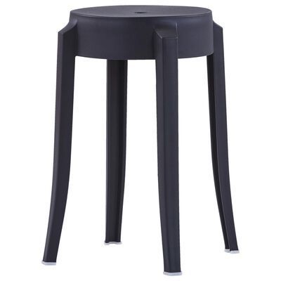 _Stackable Stools 4 pcs Black Plastic