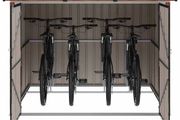 Bike Shed 3 pcs Brown 215 x 206 x 157 cm Metal