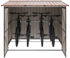 Bike Shed 3 pcs Brown 215 x 206 x 157 cm Metal