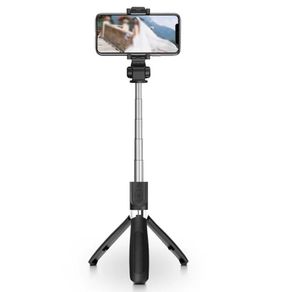 Smart Bluetooth Selfie Stick with Tripod Stand and Remote - Black