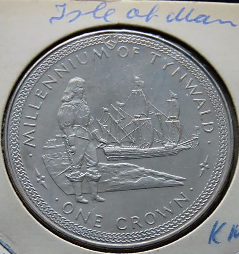 1979 Man-O'-War Isle Of Man Crown 1000th Anniversary of Tynwald UNC